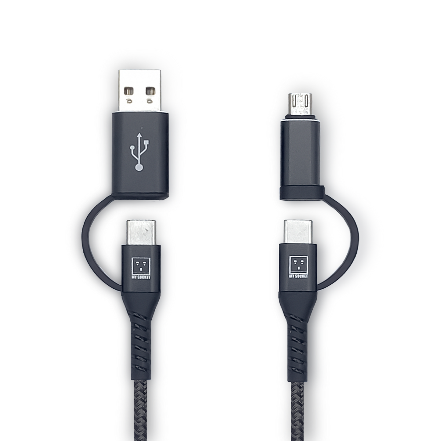 (買一送一優惠) MY SOCKET USB 4合1充電線 (1.2米)