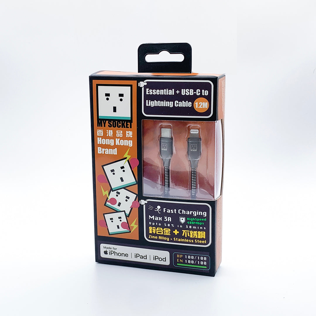 (買一送一優惠) MY SOCKET USB-C至Lightning充電線 (1.2米)