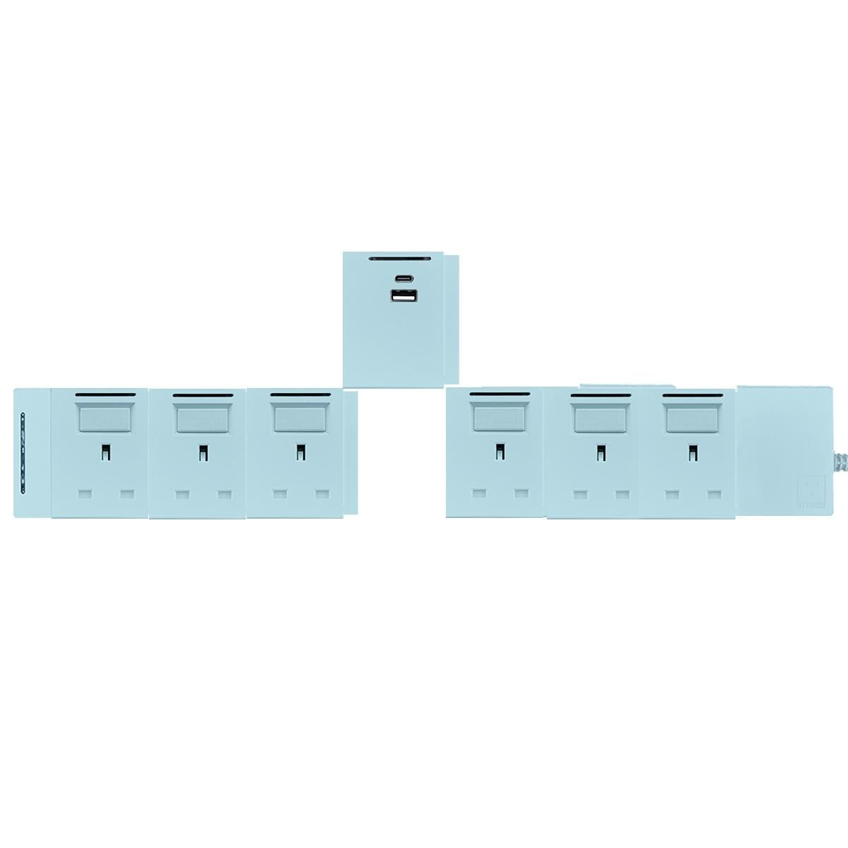 7模組 - 1A1C + 13A + 開關組合｜單色系列｜MY SOCKET 組合拖板