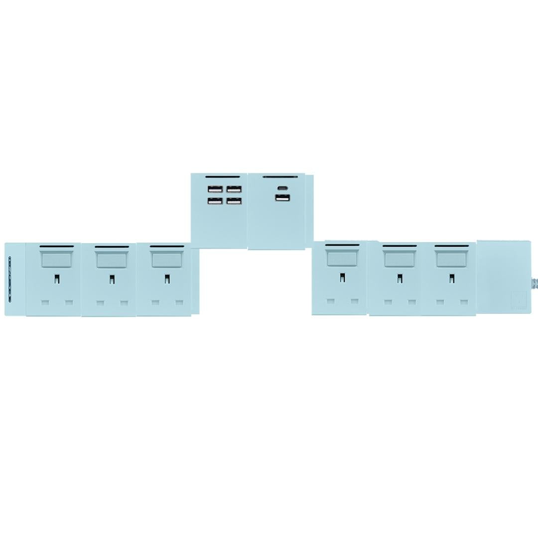 8模組 - 1A1C + 4USB + 13A + 開關組合｜單色系列｜MY SOCKET 組合拖板