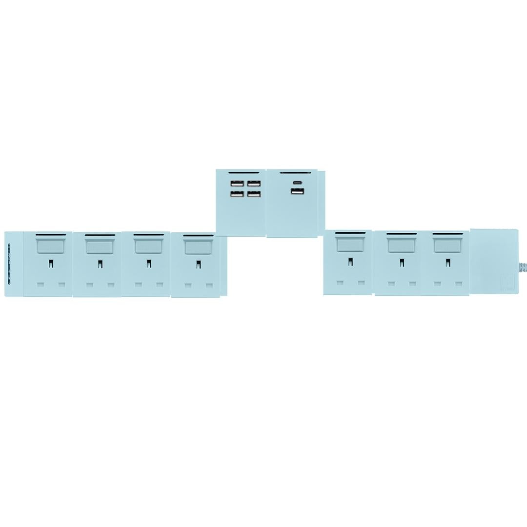 9模組 - 1A1C + 4USB + 13A + 開關組合｜單色系列｜MY SOCKET 組合拖板