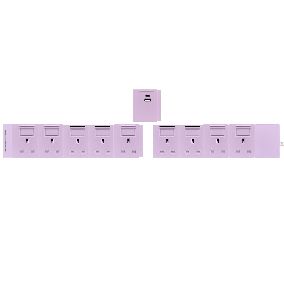 9模組 - 1A1C + 13A + 開關組合｜單色系列｜MY SOCKET 組合拖板