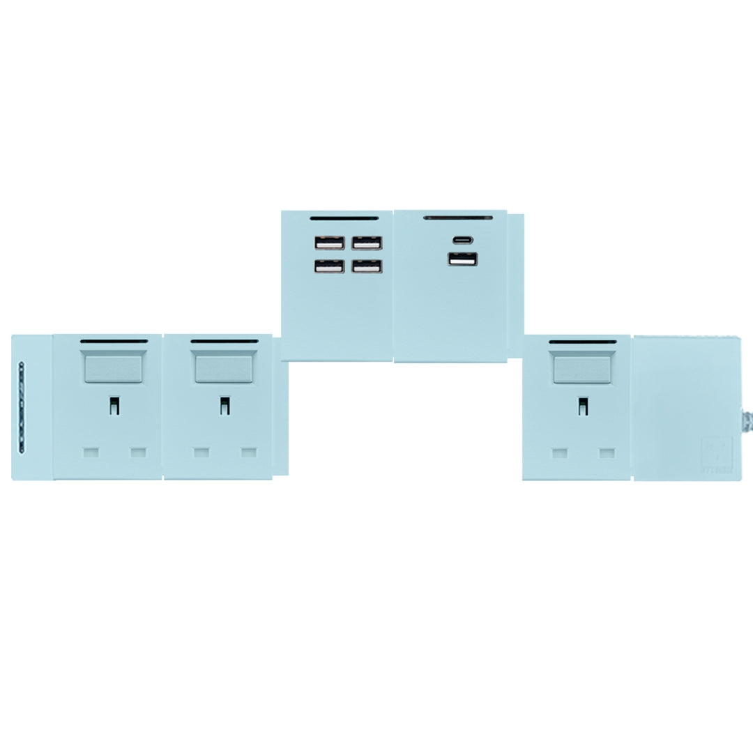 5模組 - 1A1C + 4USB + 13A + 開關組合｜單色系列｜MY SOCKET 組合拖板